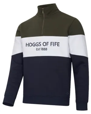 Hoggs of Fife Dumfries 1888 Mens Quarter Zip Sweatshirt Cotton Crew Sweatshirts