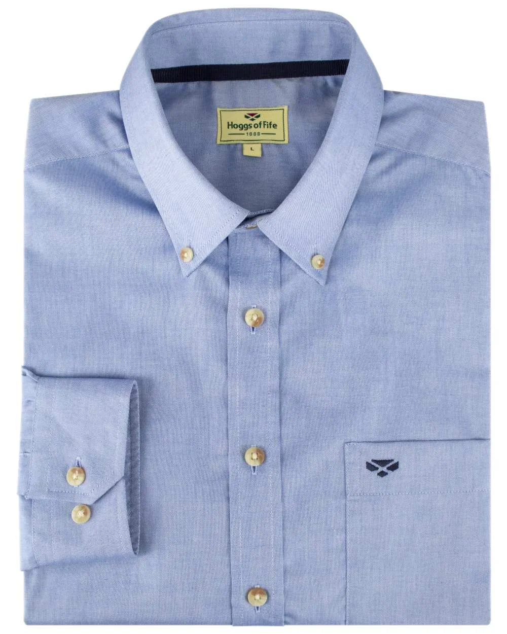 Hoggs of Fife Dunedin Plain Oxford Shirt Hoggs Polo Shirts