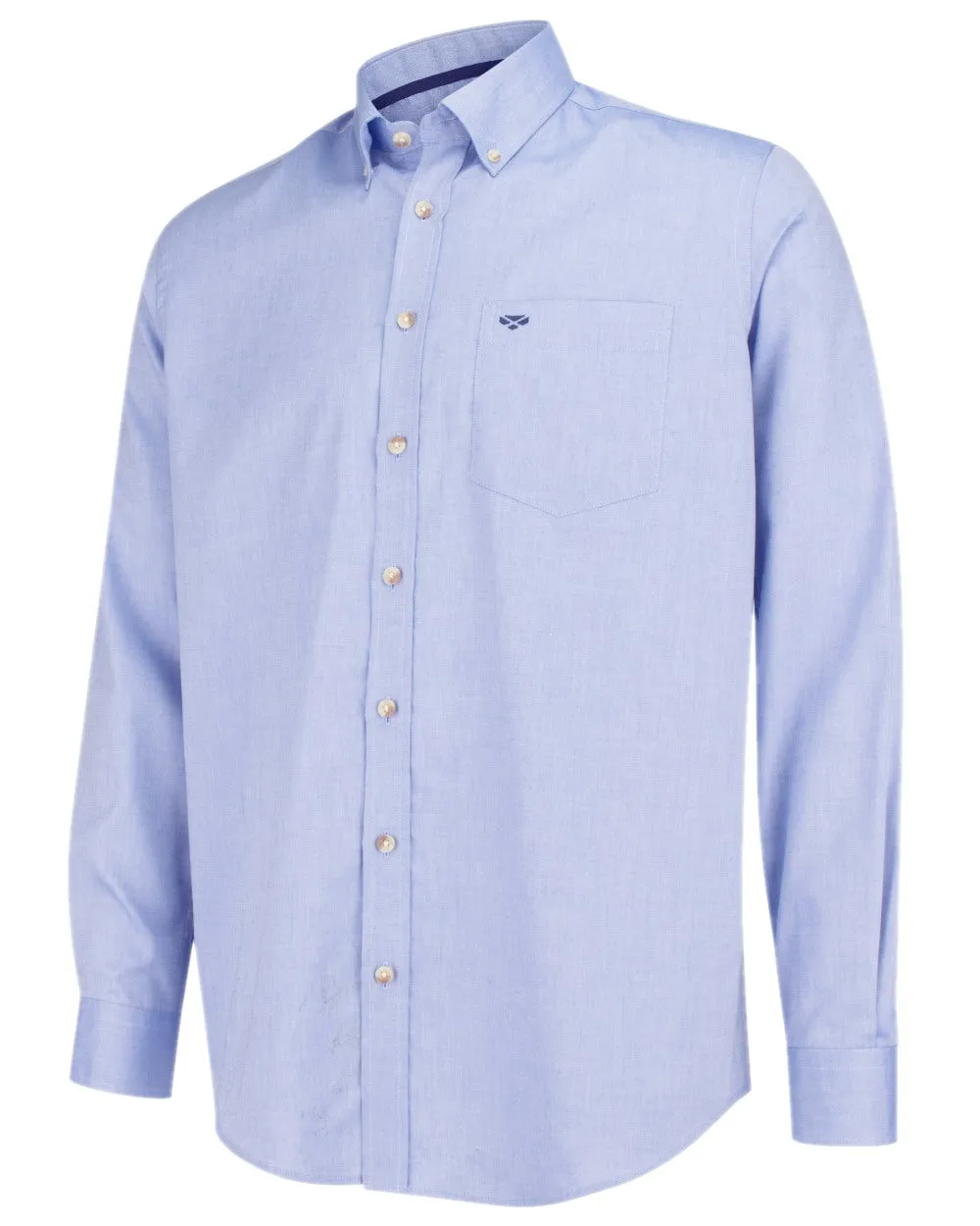 Hoggs of Fife Dunedin Plain Oxford Shirt Hoggs Long Sleeve Tops