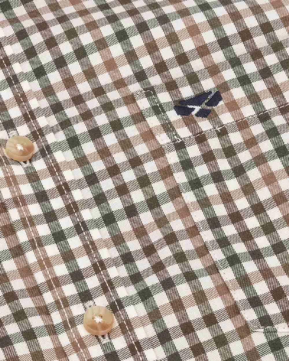 Hoggs of Fife Garvock Cotton Twill Herringbone Check Shirt Men's Check Pattern Shirts