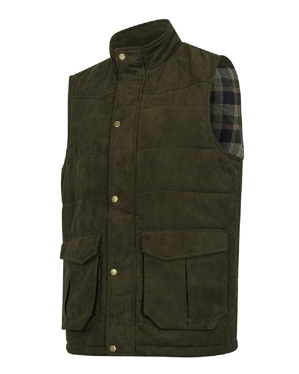 Hoggs of Fife Glenbervie Quilted Gilet Brushed Tartan Shirts