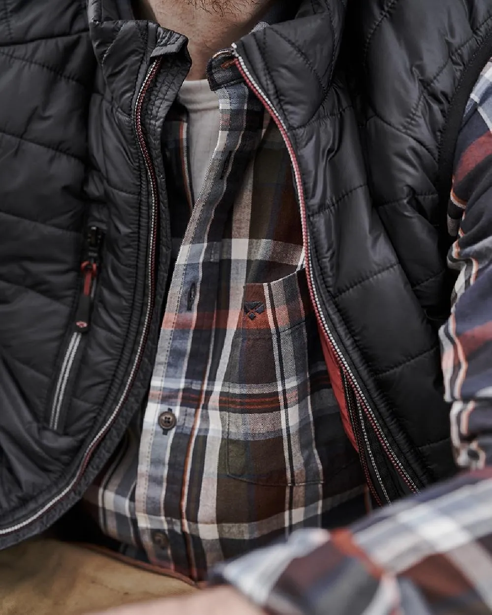 Hoggs of Fife Granite Rip-Stop Gilet Tartan Plaid Shirts Men
