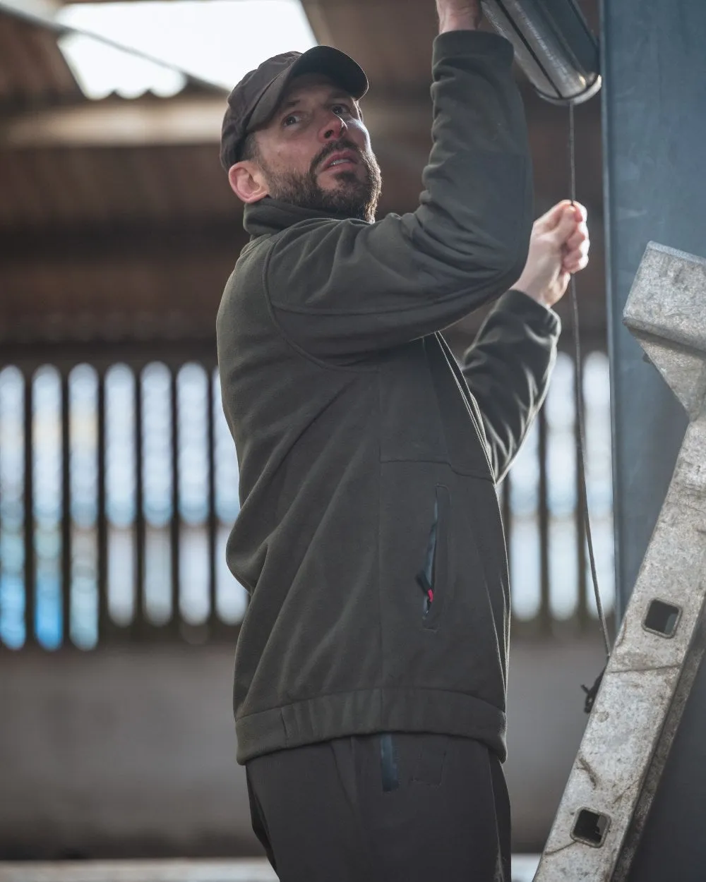 Hoggs of Fife Green King II 1/4 Zip Bonded Fleece Winter Flannel Shirts