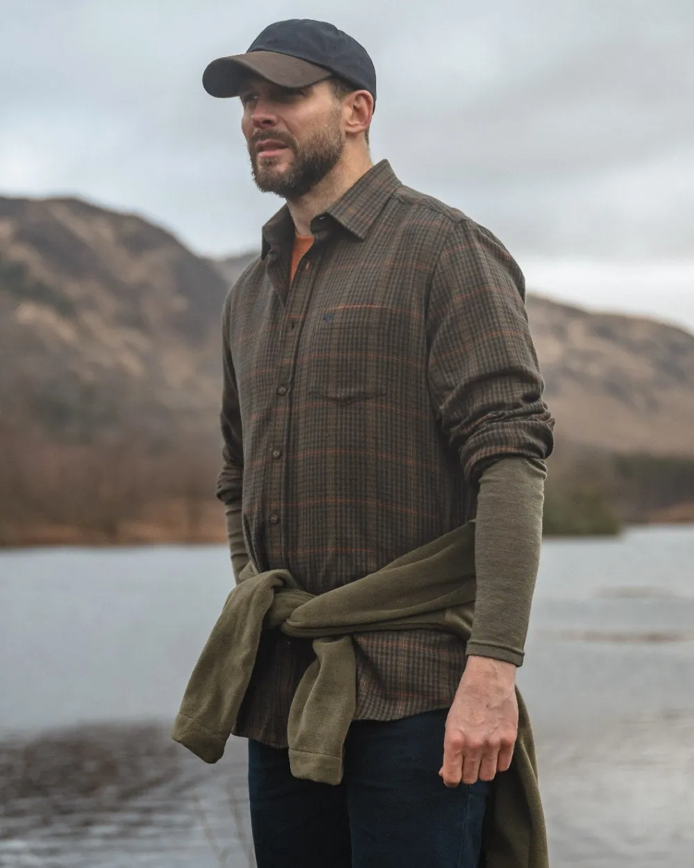 Hoggs of Fife Harris Cotton Twill Check Shirt Cotton Farming Shirts