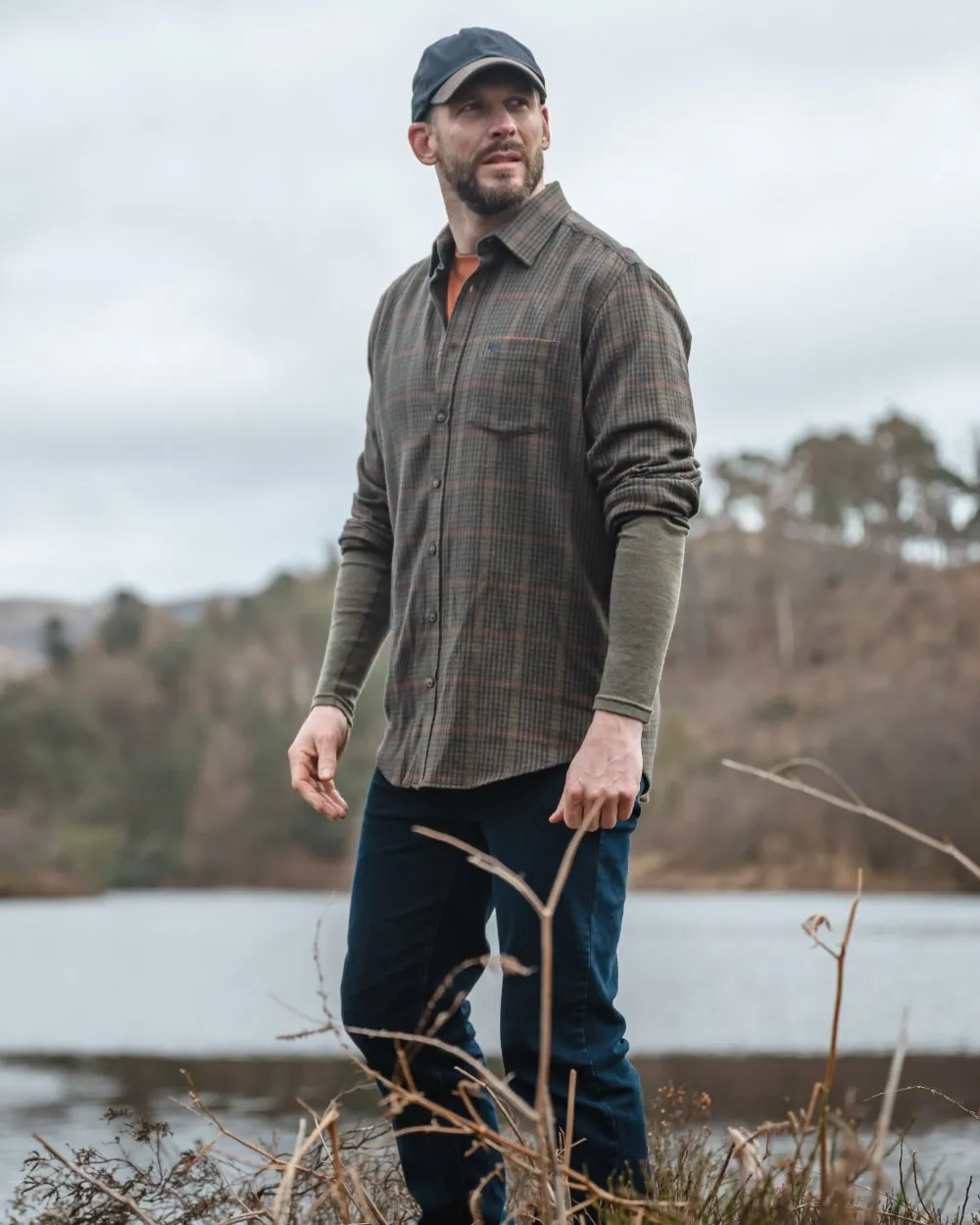 Hoggs of Fife Harris Cotton Twill Check Shirt Cotton Farming Shirts