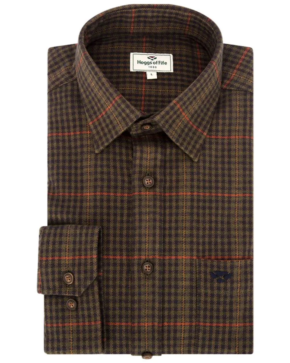 Hoggs of Fife Harris Cotton Twill Check Shirt Cotton Farming Shirts