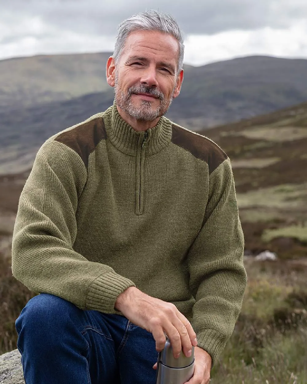 Hoggs of Fife Hebrides II Quarter Zip Windproof Pullover Men's Knit Sweaters