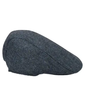 Hoggs of Fife Herringbone Waterproof Tweed Flat Cap English Country Headwear