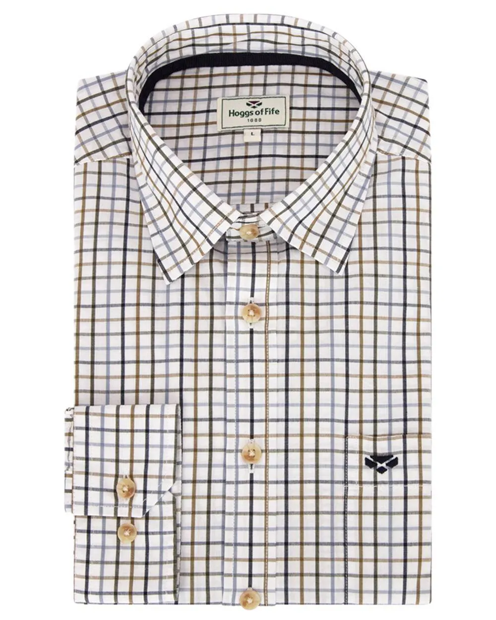 Hoggs of Fife Inverness Pure Cotton Tattersall Shirt Hoggs Polo Shirts