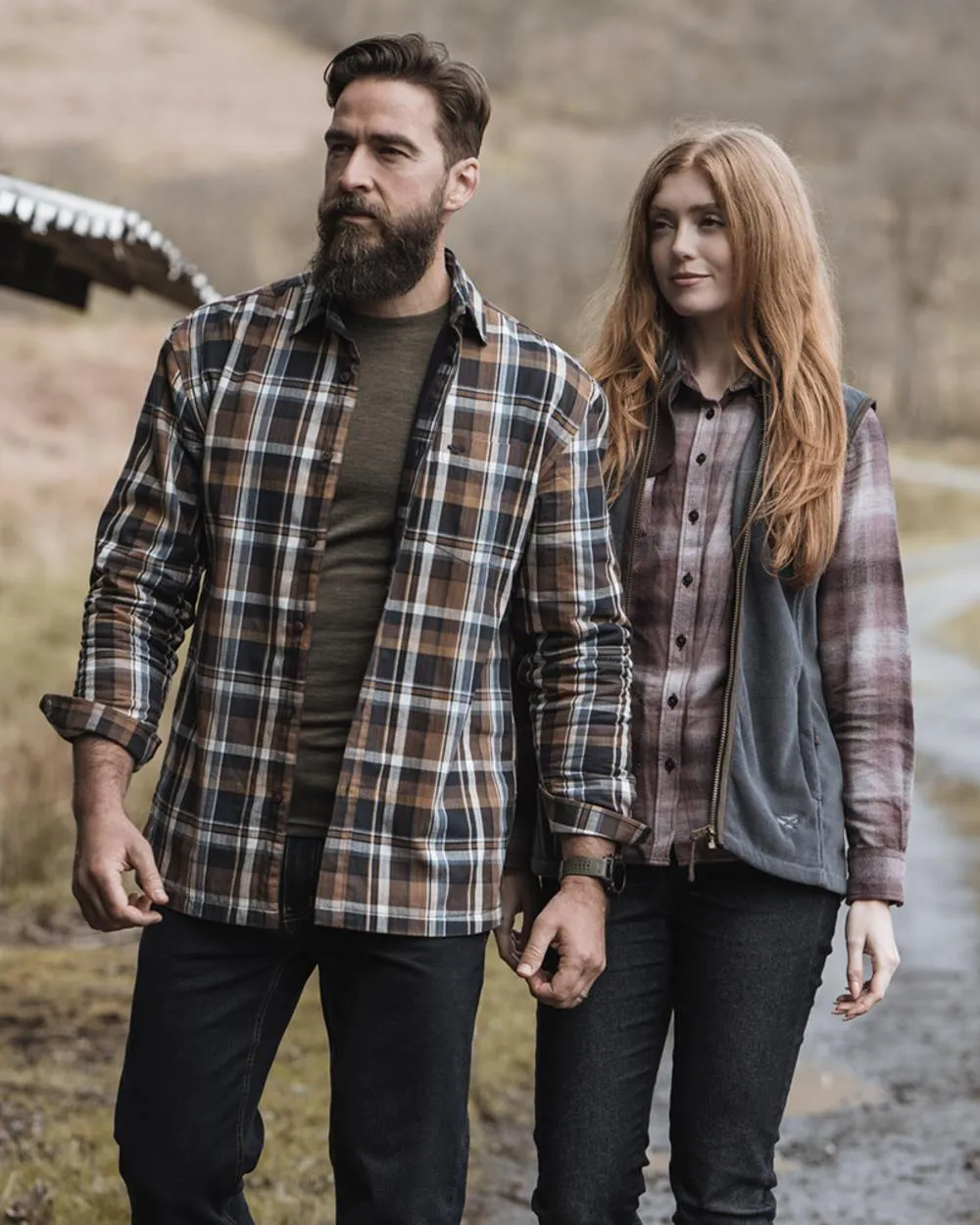 Hoggs of Fife Isla Flannel Check Shirt Hoggs Polo Shirts