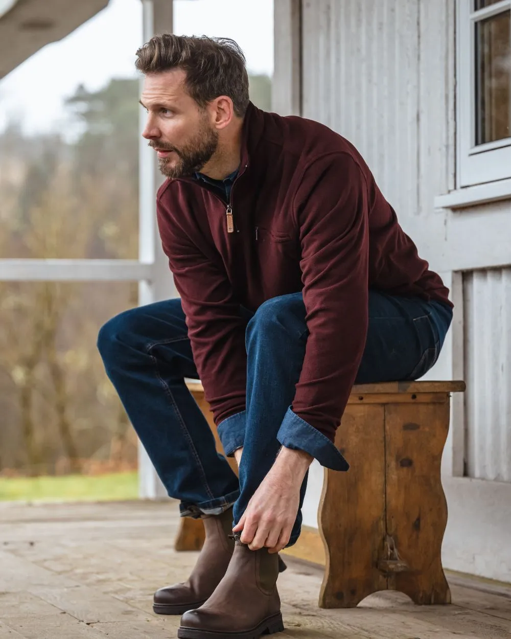 Hoggs of Fife Islander 1/4 Zip Micro Fleece Shirt Winter Flannel Shirts