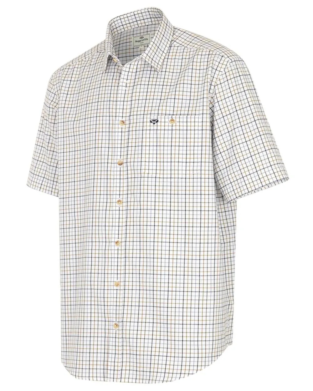 Hoggs of Fife Kessock Tattersall Short Sleeved Shirt Casual Check Button Shirts