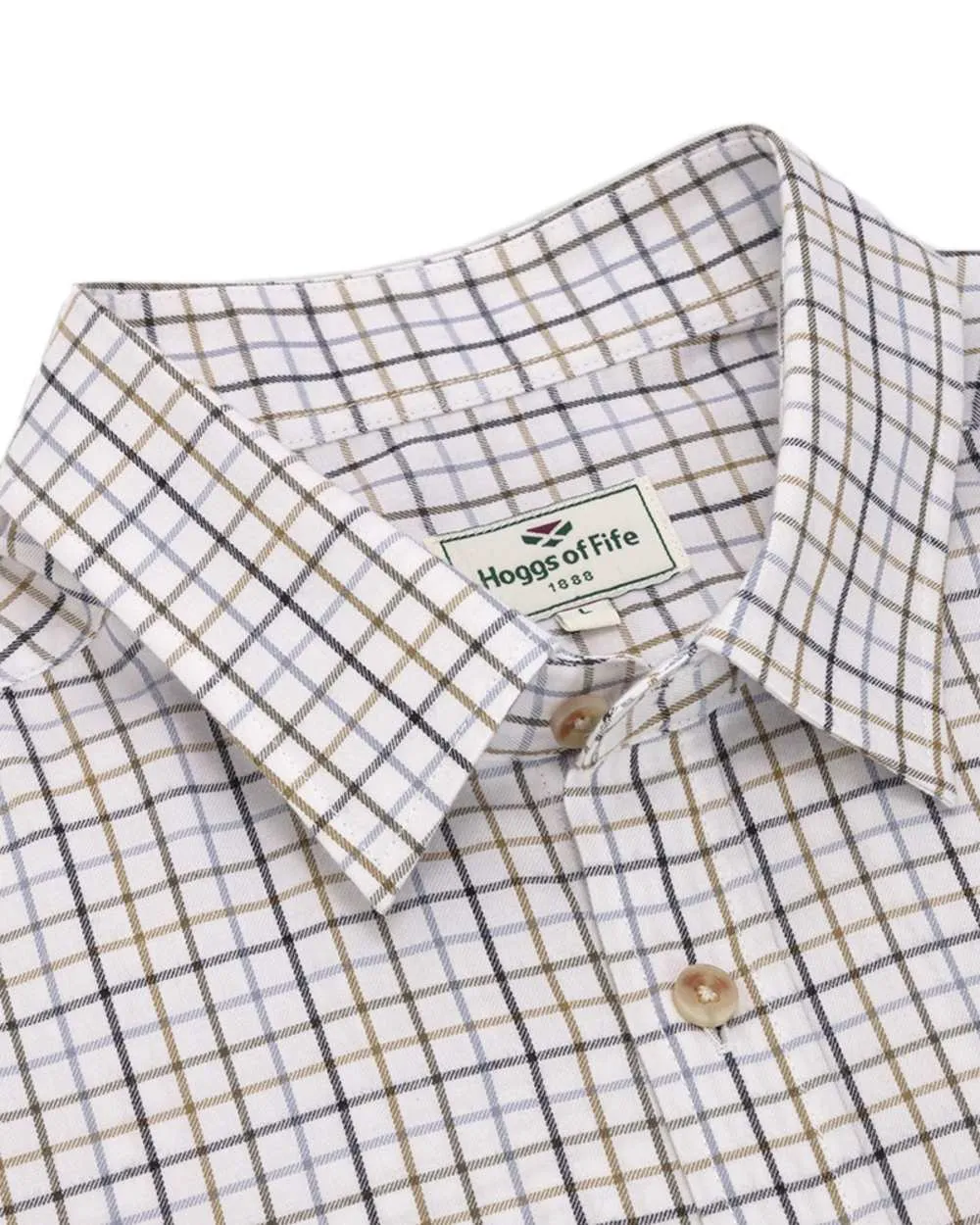Hoggs of Fife Kessock Tattersall Short Sleeved Shirt Men's Check Pattern Shirts