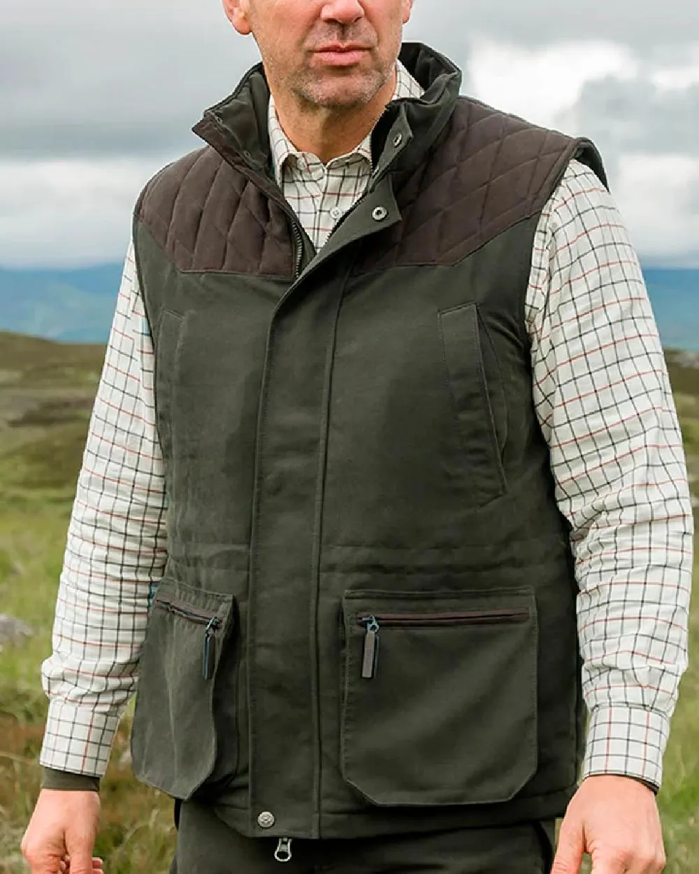 Hoggs of Fife Kincraig Field Waistcoat Cotton T-Shirts Men