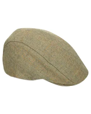 Hoggs of Fife Kinloch Waterproof Tweed Flat Cap Wide Brim Farming Hats