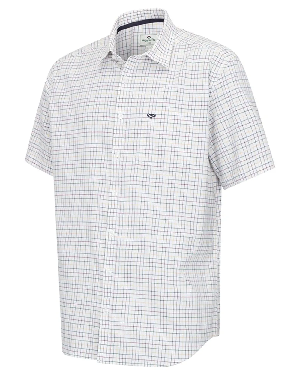 Hoggs of Fife Mens Callum Short Sleeve Tattersall Shirt Farm Duty Flannel Shirts