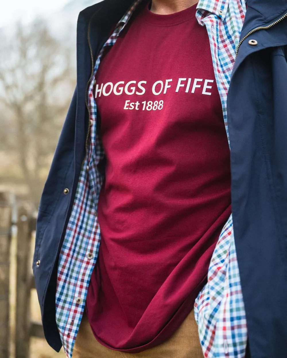 Hoggs of Fife Mens Canonbie Printed T-Shirt Cotton Farming Shirts