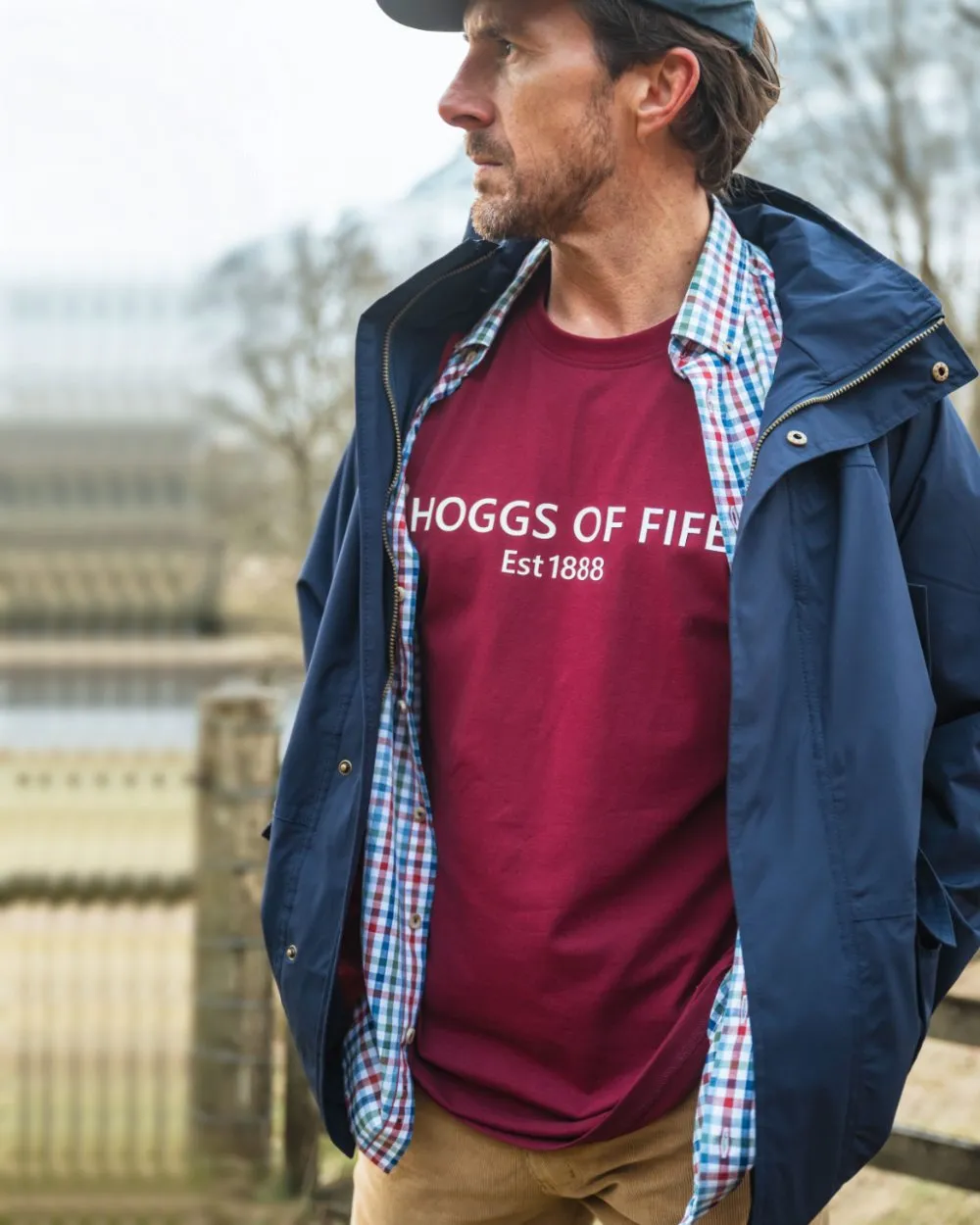 Hoggs of Fife Mens Canonbie Printed T-Shirt Cotton Farming Shirts
