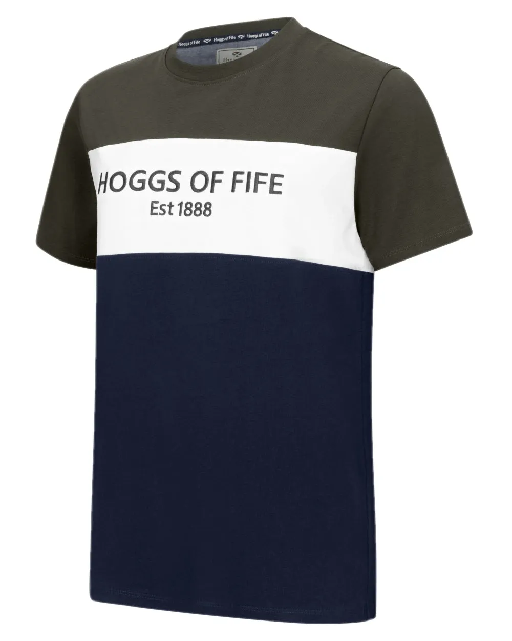 Hoggs of Fife Mens Dalbeattie Colour Block T-Shirt Classic Fit T-Shirts Men