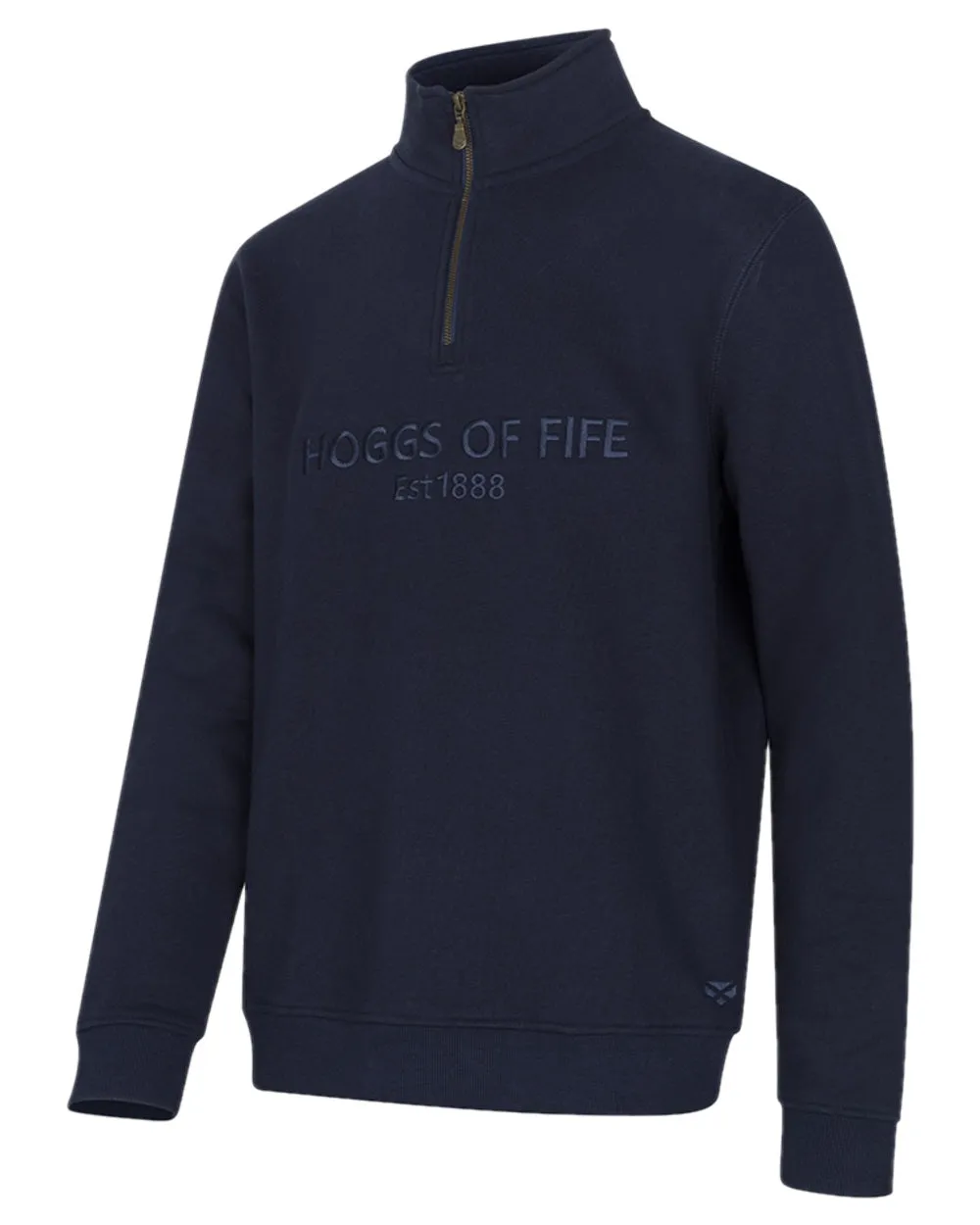 Hoggs of Fife Mens Galloway 1888 Plain Quarter Zip Sweatshirt Warm Sweatshirts for Men