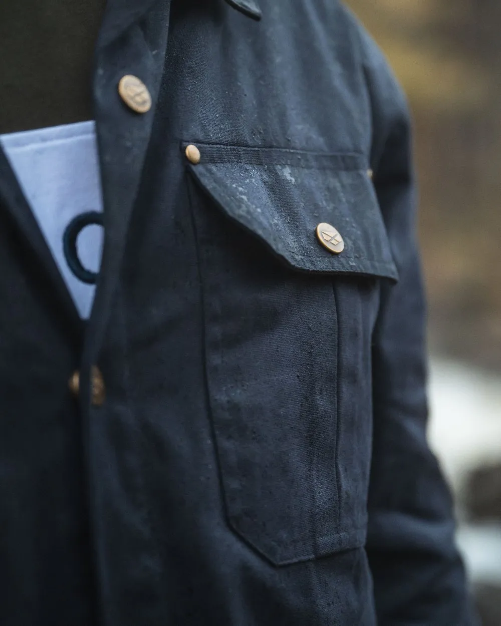 Hoggs of Fife Mens Huntly Waxed Canvas Utility Overshirt Cotton Farming Shirts