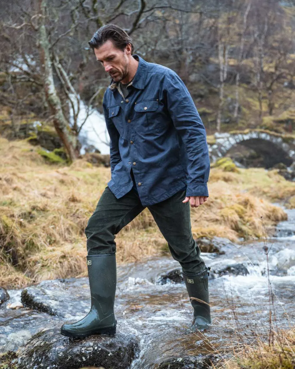 Hoggs of Fife Mens Huntly Waxed Canvas Utility Overshirt Waxed Outdoor Jackets