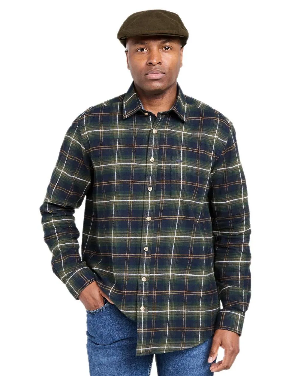 Hoggs of Fife Pitmedden Flannel Check Shirt Hoggs Polo Shirts