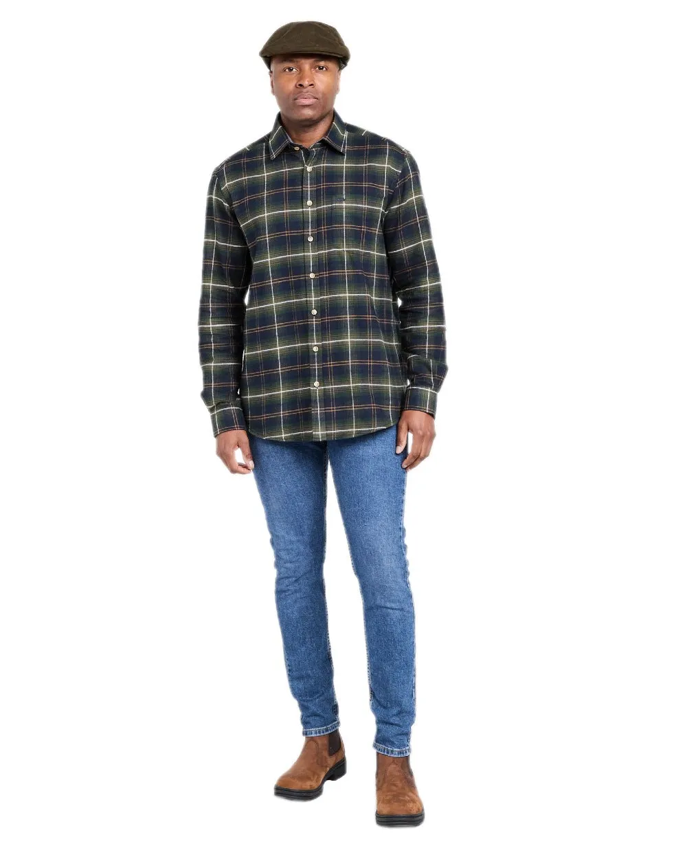 Hoggs of Fife Pitmedden Flannel Check Shirt Hoggs Polo Shirts