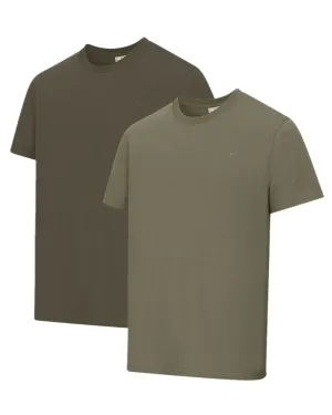 Hoggs of Fife Sandwood 2 Pack Cotton T-Shirts Farm Duty Flannel Shirts