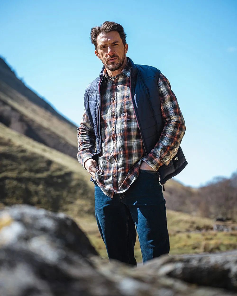 Hoggs of Fife Tiree Herringbone Check Shirt Cotton Farming Shirts