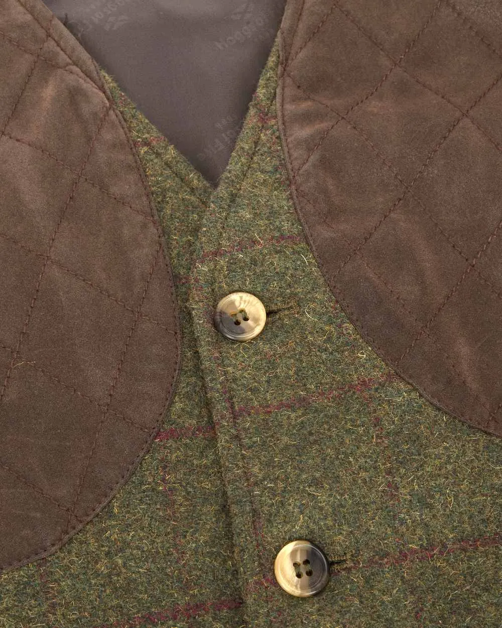 Hoggs of Fife Tummel Tweed Field Waistcoat Plain Dress Shirts Men