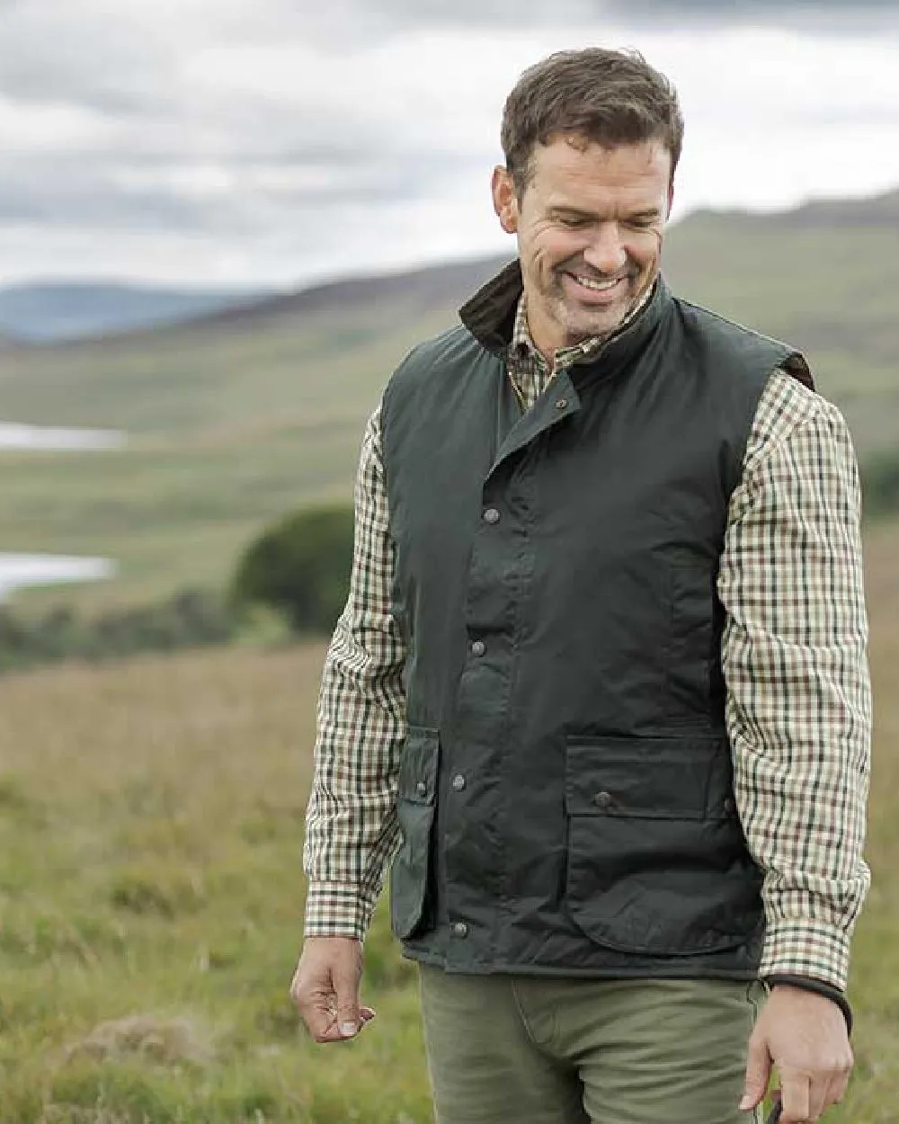 Hoggs of Fife Waxed Waistcoat Cotton T-Shirts Men