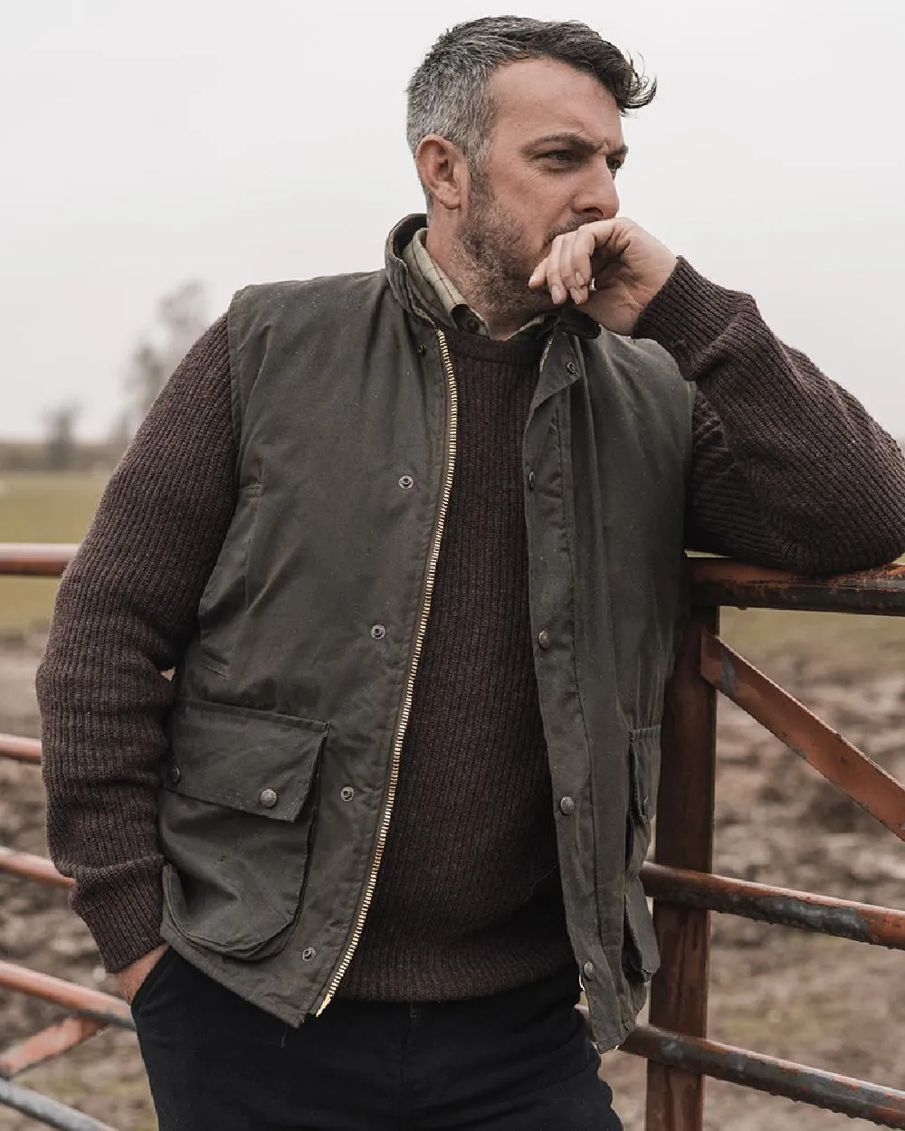 Hoggs of Fife Waxed Waistcoat Long Sleeve Cotton Shirts