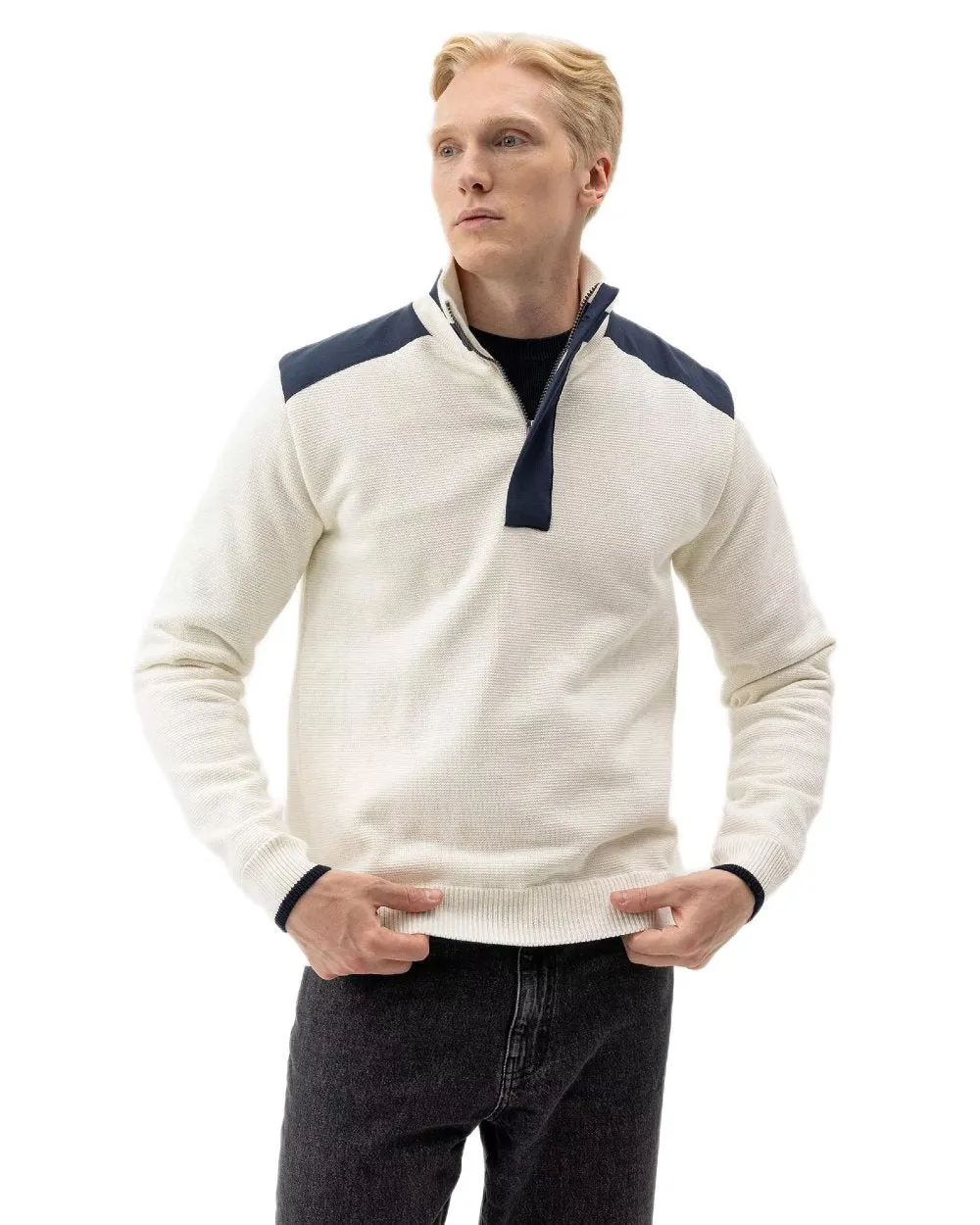 Holebrook Mens Eskil T-Neck Windproof Sweater Zip Neck Sweaters Men