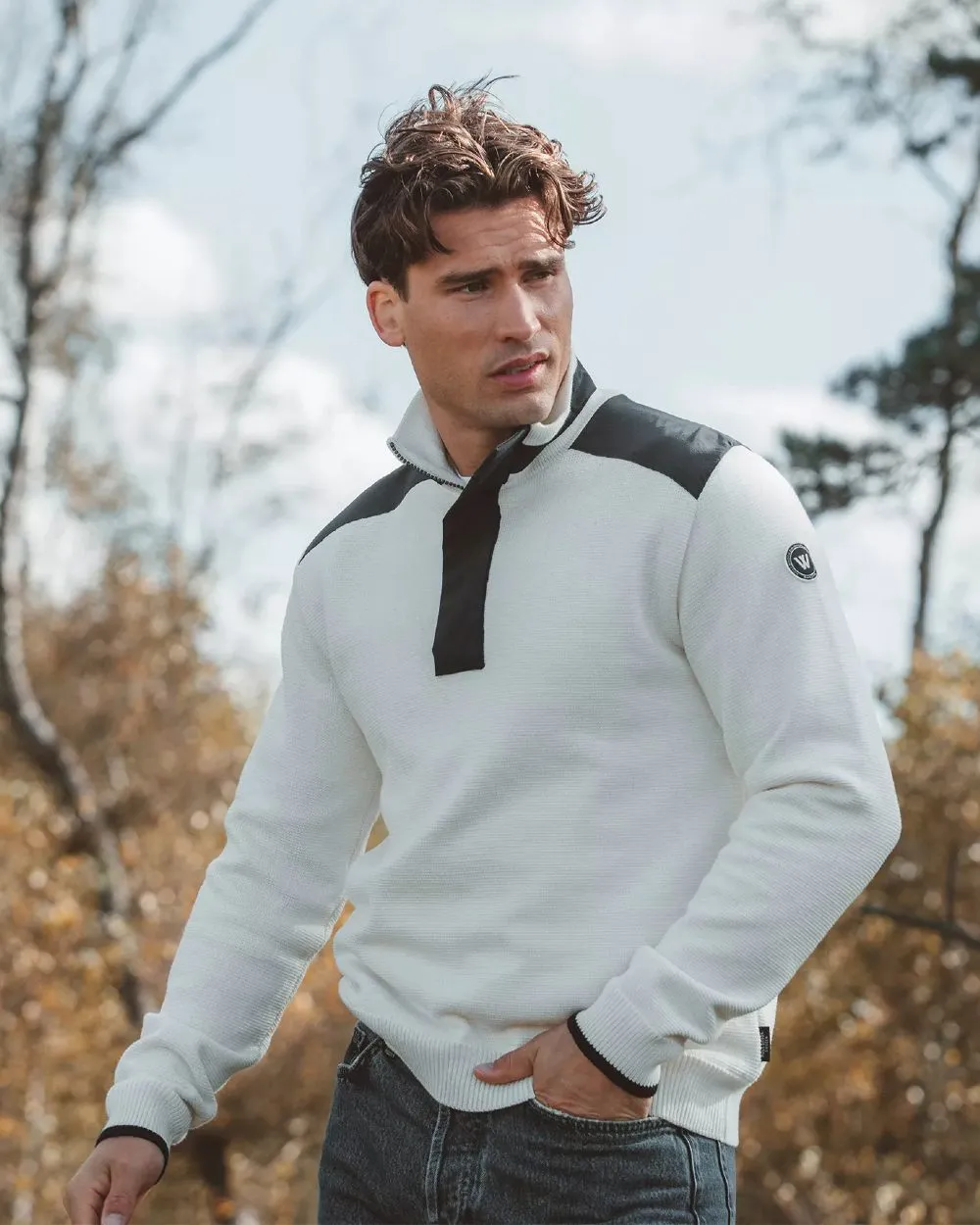 Holebrook Mens Eskil T-Neck Windproof Sweater Zip Neck Sweaters Men