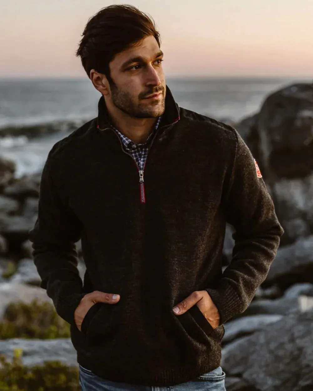 Holebrook Mens Peter Quarter Zip Windproof Sweater Men's Knit Sweaters