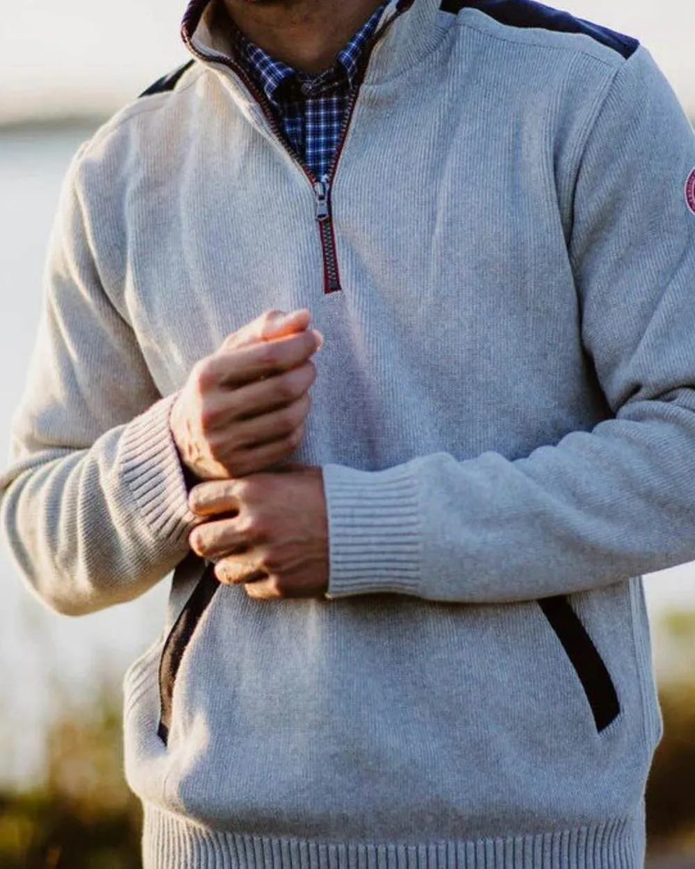Holebrook Mens Peter Quarter Zip Windproof Sweater Men's Knit Sweaters