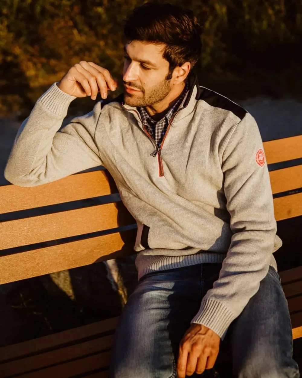 Holebrook Mens Peter Quarter Zip Windproof Sweater Men's Knit Sweaters