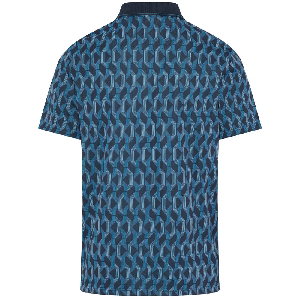 Original Penguin All Over Yd Jacquard Colour Block Polo Shirt - Black Iris Economical