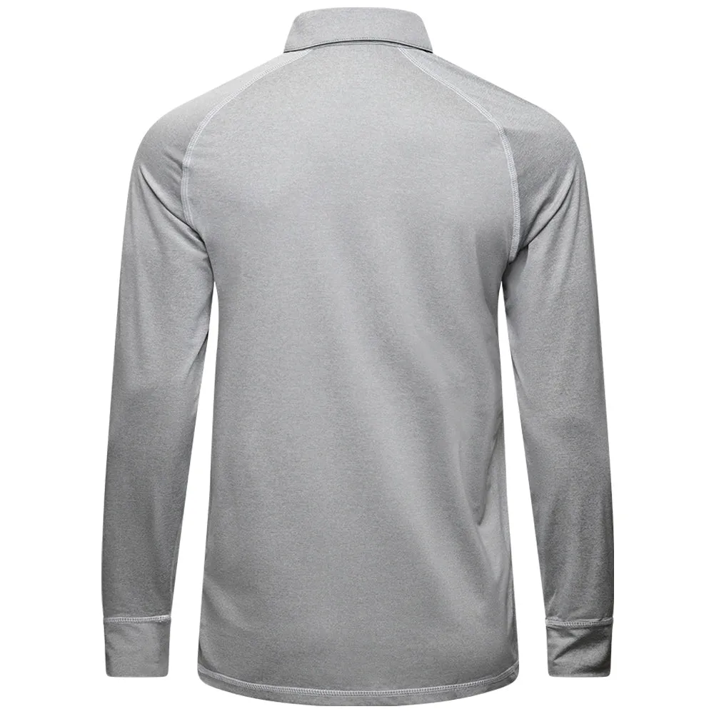 Mizuno Melange Longsleeve Polo Shirt - Grey Designed to Dominate
