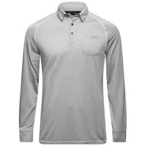 Mizuno Melange Longsleeve Polo Shirt - Grey Push Beyond Limits
