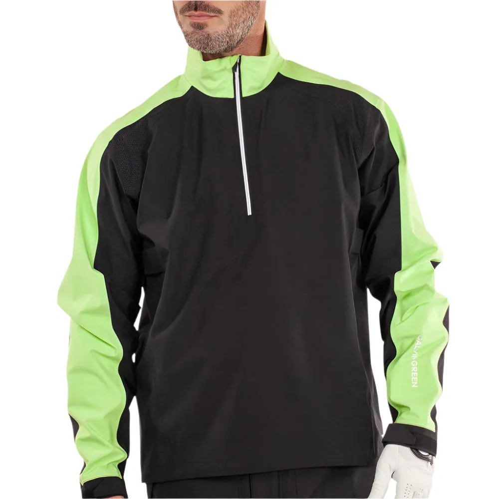 New Year's Eve Sale Black Friday Offer Galvin Green Adam 1/4 Zip Waterproof Jacket - Black/Fresh Green