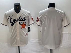 Houston Astros Blank Cream Cactus Jack Cool Base Jersey Baseball Jerseys