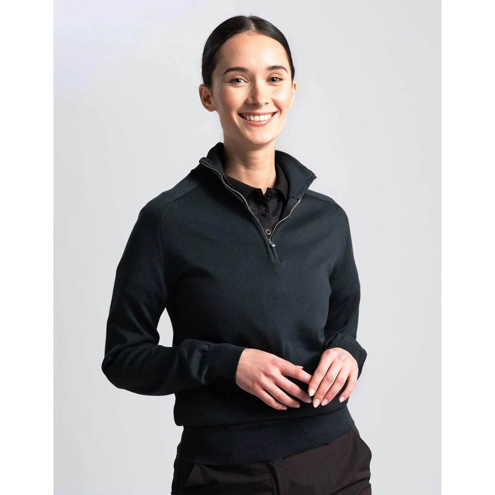 Cross Women'S Greta 1/4 Zip Golf Knit - Black Black Friday Exclusive