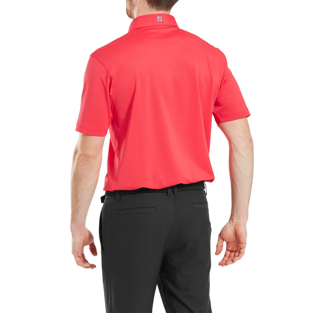 Footjoy Stretch Pique Solid Polo Shirt - Hibiscus Define Your Own Way Never Just Walk