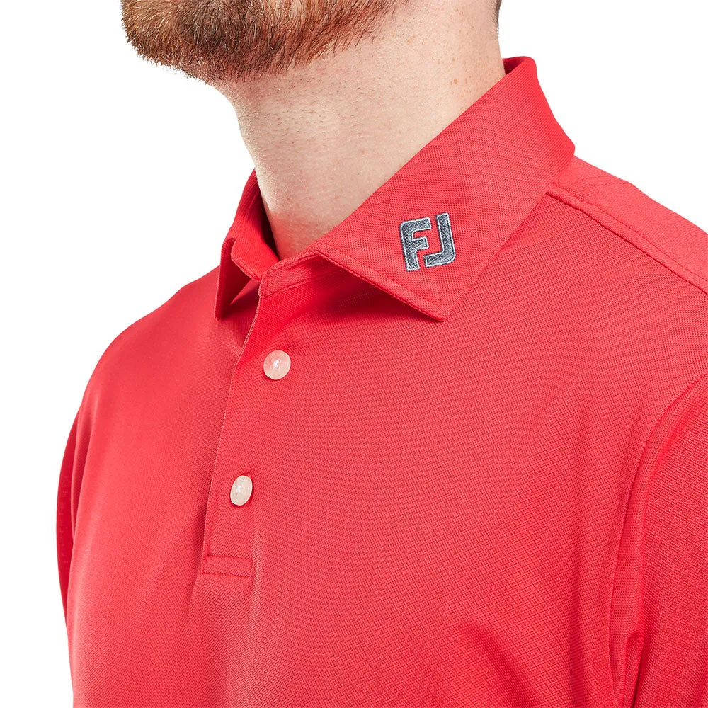 Footjoy Stretch Pique Solid Polo Shirt - Hibiscus Stay in Motion