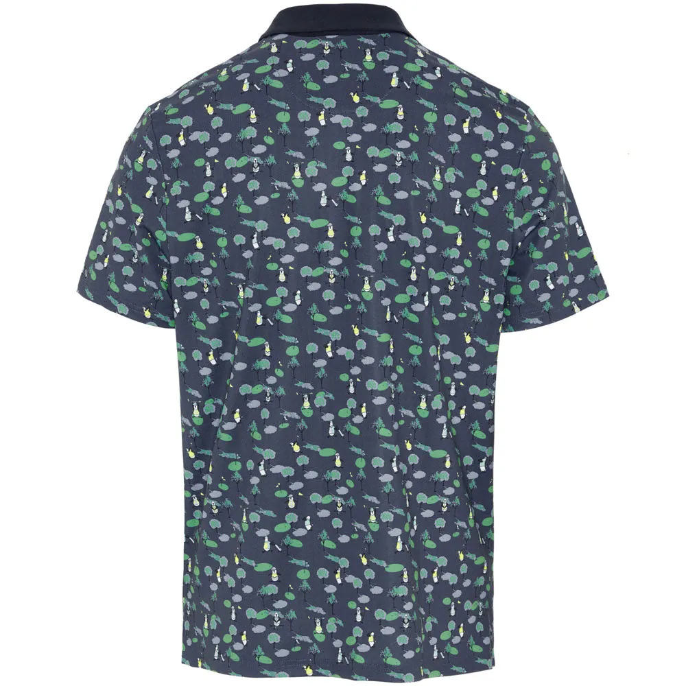 Original Penguin Pete On The Course Large Pete Logo Polo Shirt - Black Iris Designed to Dominate