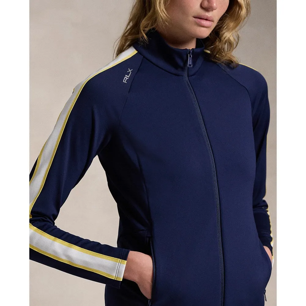Christmas Eve Sale Designed to Dominate Rlx Ralph Lauren Women'S Power Stretch Mockneck Zip Jacket - Refined Navy Multi