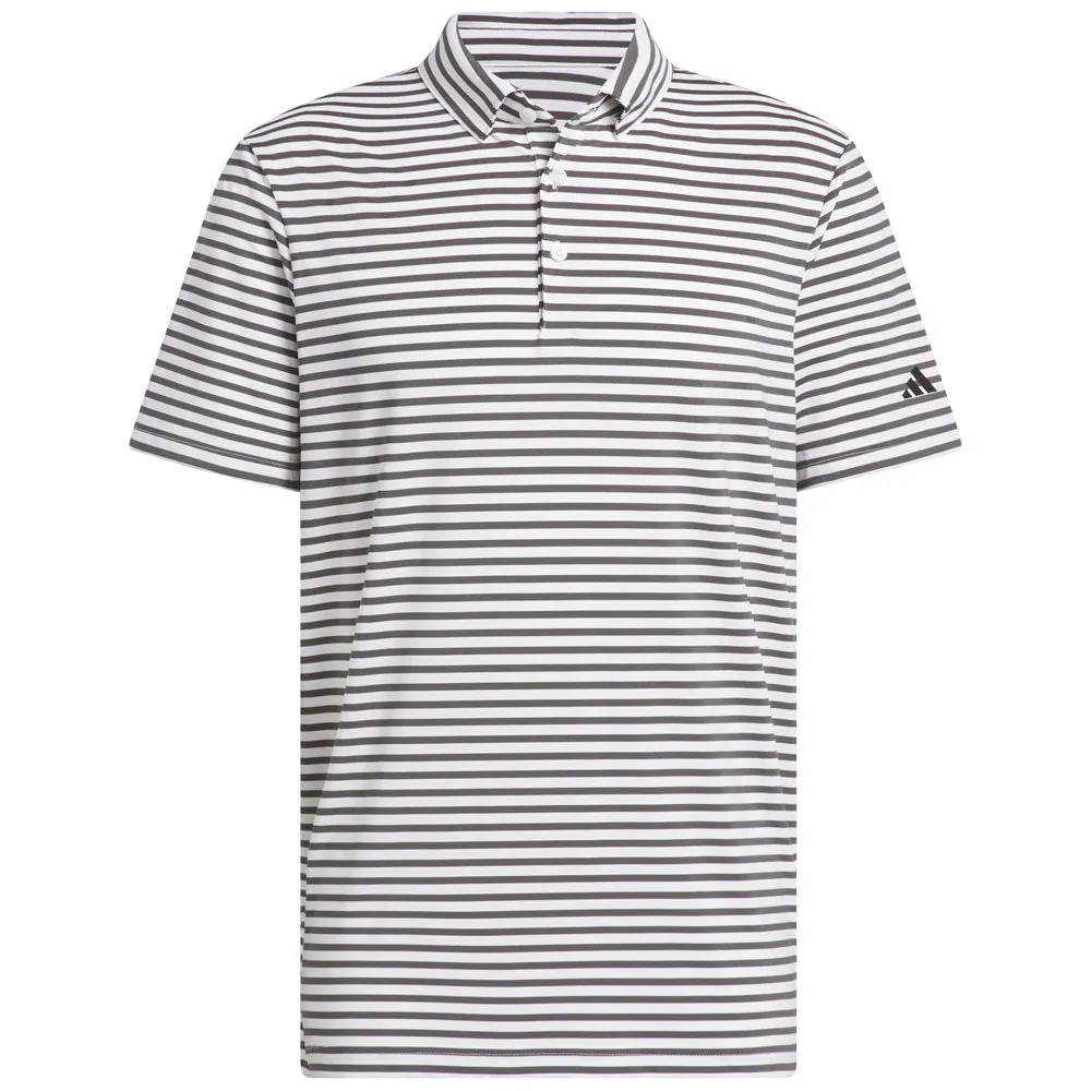 Designed to Dominate Own the Vibe Adidas Ultimate365 Stripe Polo Shirt - White/Grey Six