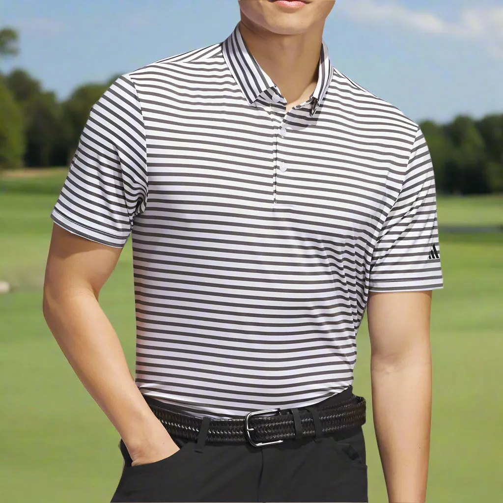 Engineered for Speed Adidas Ultimate365 Stripe Polo Shirt - White/Grey Six
